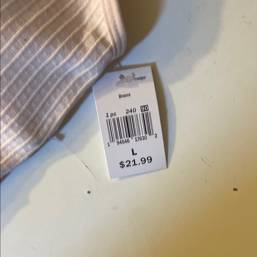 IZOD Cream Ribbed Bralette - Picture 2 of 5